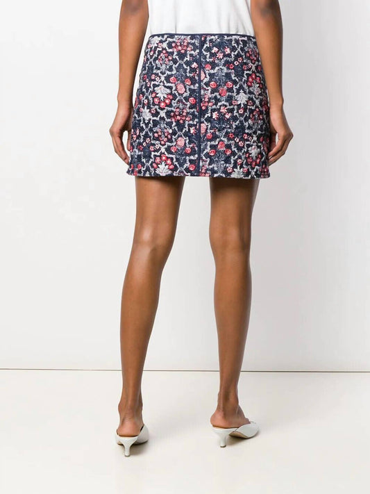 Isabel Marant - Quilted Floral Print Front Zip Mini Skirt