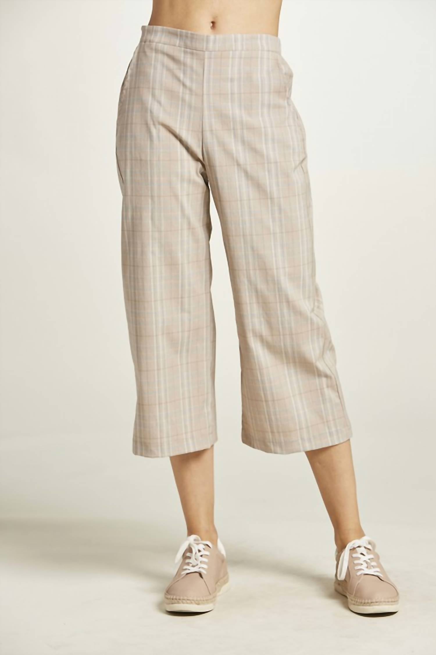 Tea N Rose - Fit & Flare Cropped Plaid Pant