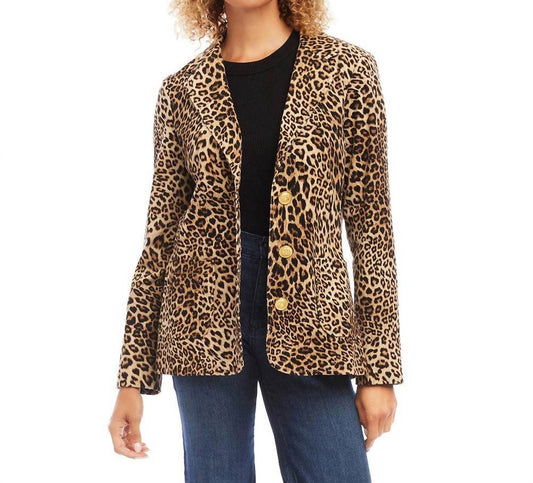 Karen Kane - ANIMAL PRINT CORDUROY JACKET