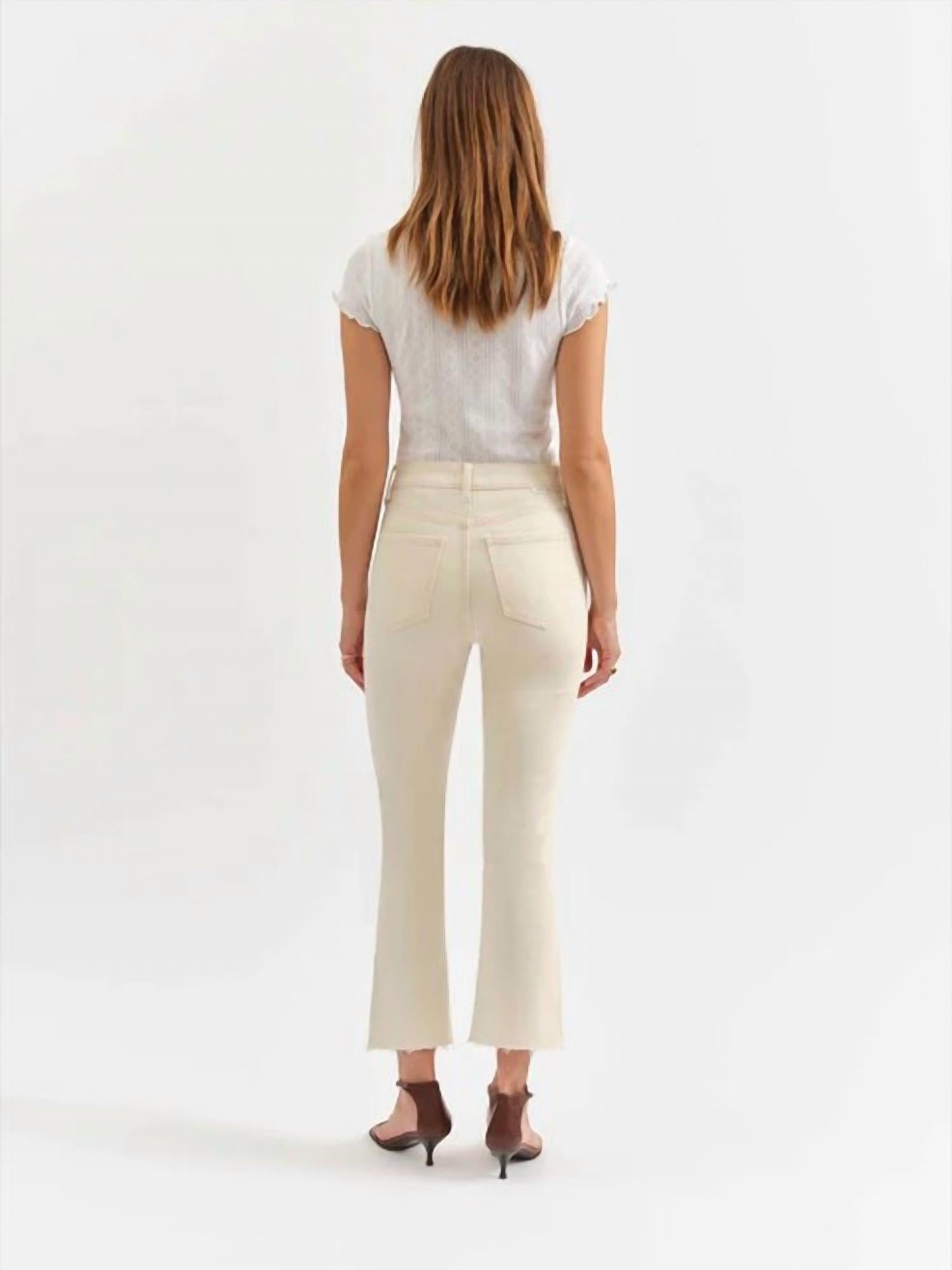 DAZE Shy Girl Raw Cut Flare Bootcut Pants - women's pants - detail view