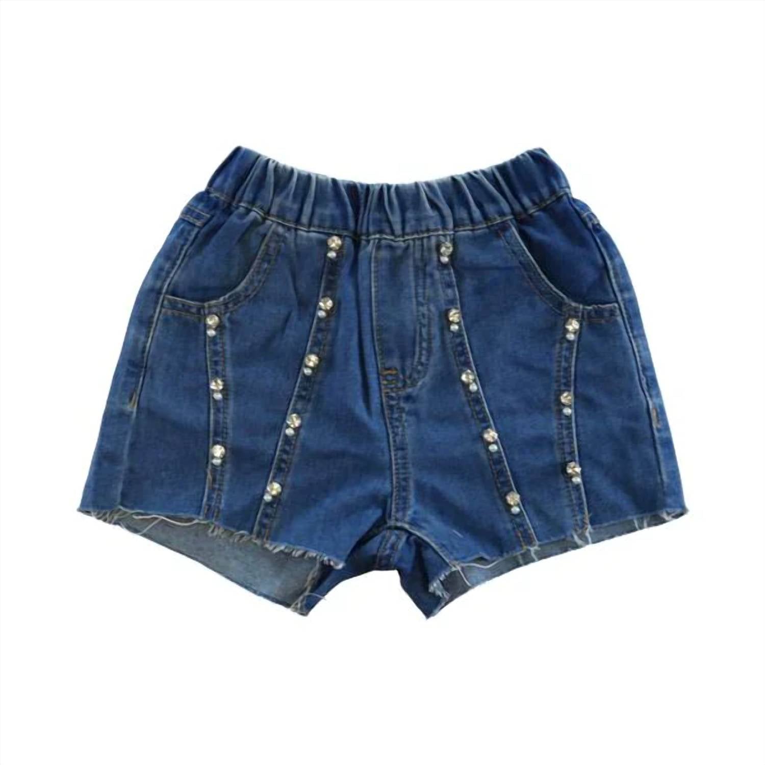 Doe A Dear - Girl's Denim Rhinestone Shorts
