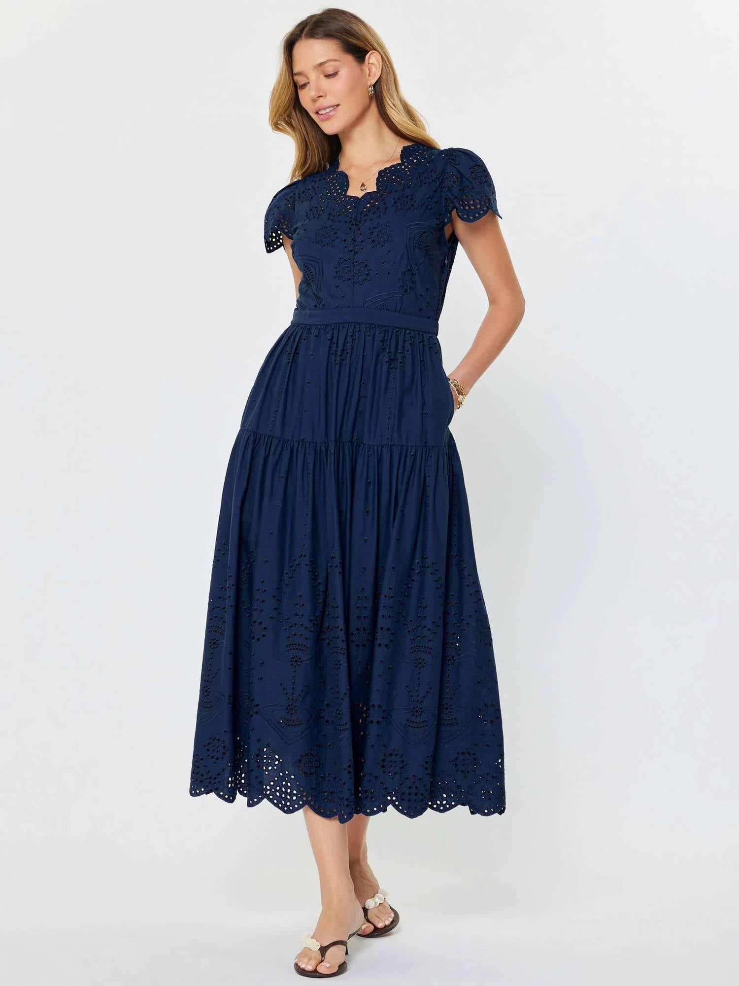 Current Air - Eyelet Embroidered Maxi Dress