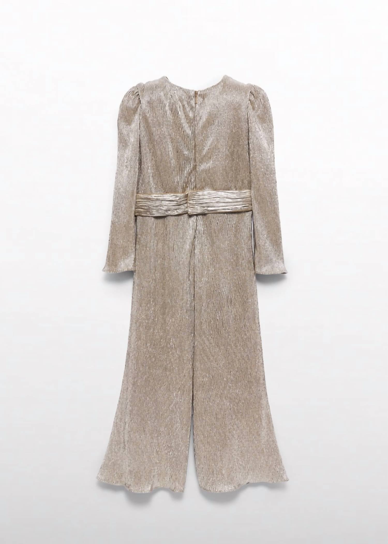 Abel & Lula Girl's Knit Jumpsuit in bronze - kids' item - detail view