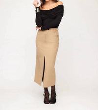 Fifteen Twenty - Claire Saddle Stitch Midi Skirt