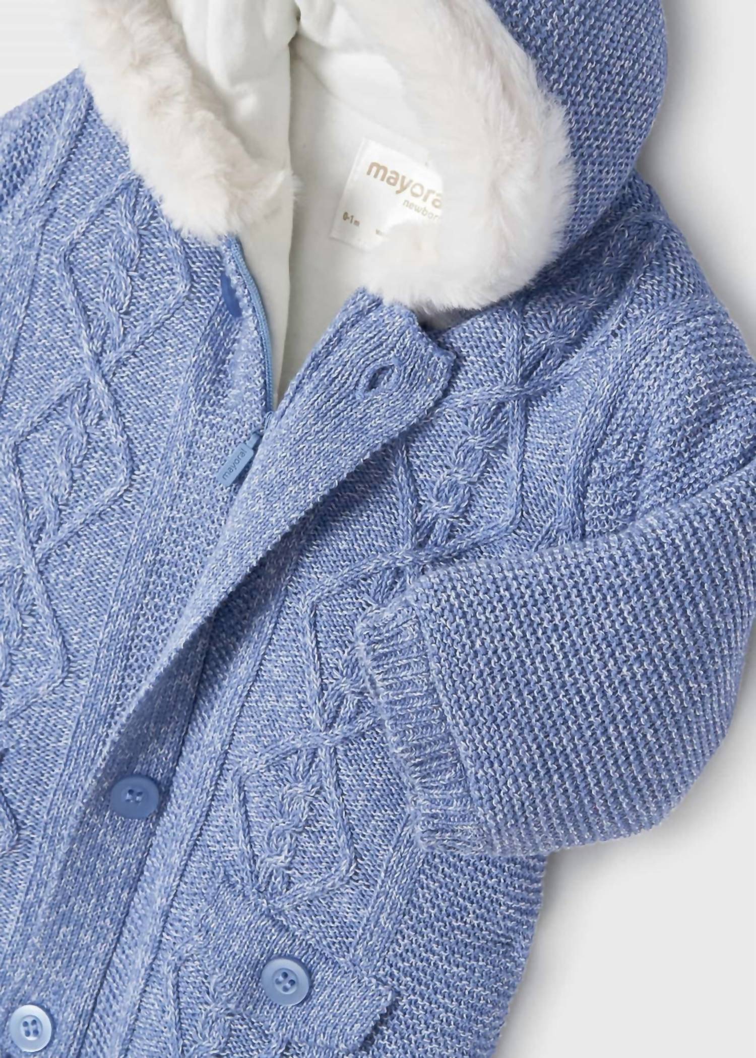 Mayoral - Boys Baby Winter Knit Zipper Hoodie Jumpsuit