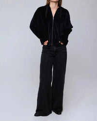 Majestic Filatures - Velour Zip Front Hoodie