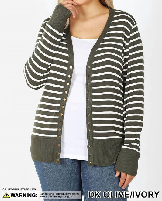 Zenana - Long Sleeve Snap Button Cardigan