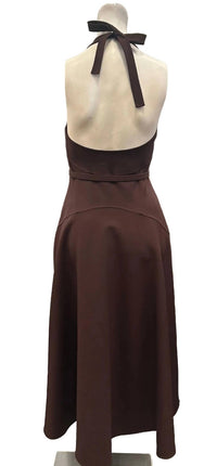 Oscar De La Renta - Women's Belted Halter Low Back Midi Dress