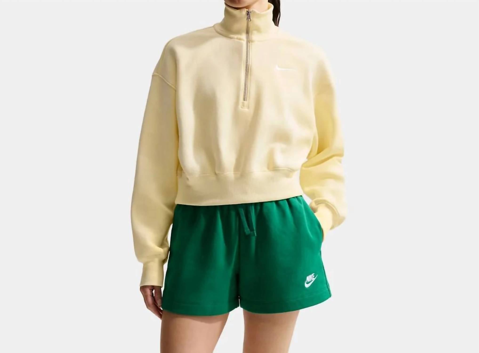 Nike - Phoenix Fleece 1/4-zip Cropped Sweatshirt