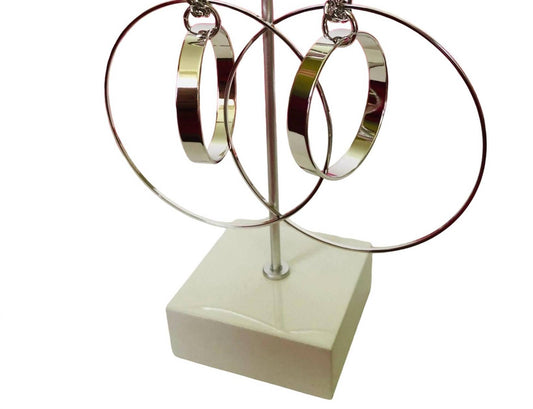 Zenzii - Concentric Circle and Chain Earrings