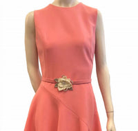 Oscar De La Renta - Women's Floral Belt Sleeveless Dress