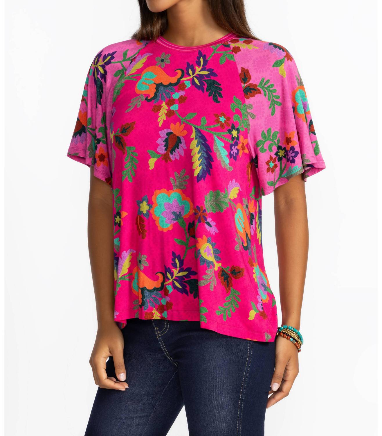 Johnny Was - The Janie Favorite Flutter Raglan Sleeve Tee Top