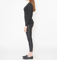 Kokun Solid Fitted Bamboo Crew Top in black - women's sweater - view 4