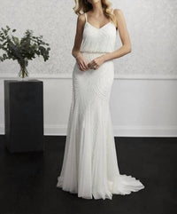 Adrianna Papell Blouson-style Wedding Dress in ivory pearl - women's dress