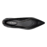 DONALD PLINER Women's Ladonna Ballerina Leather Slip-on Flats in black - women's flats - view 4