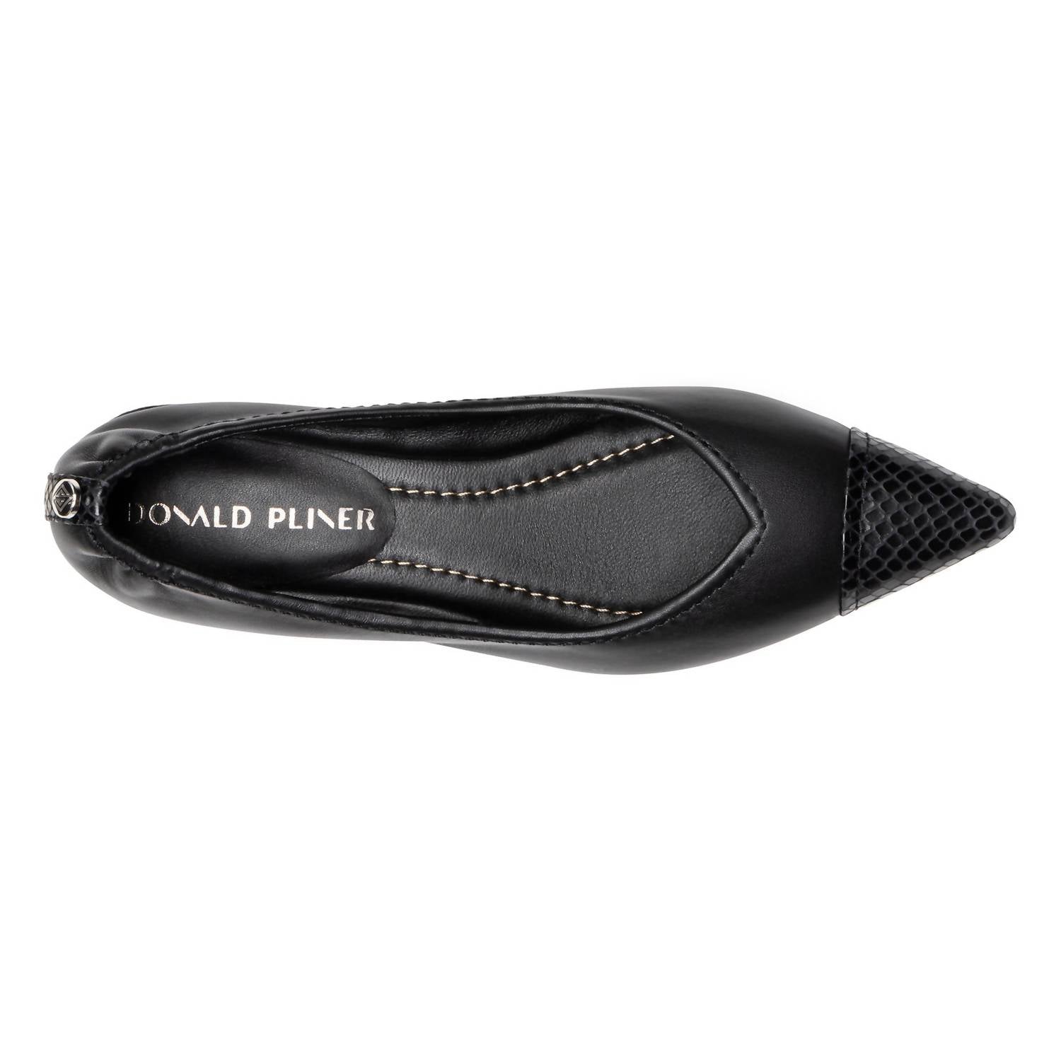 DONALD PLINER Women's Ladonna Ballerina Leather Slip-on Flats in black - women's flats - view 4