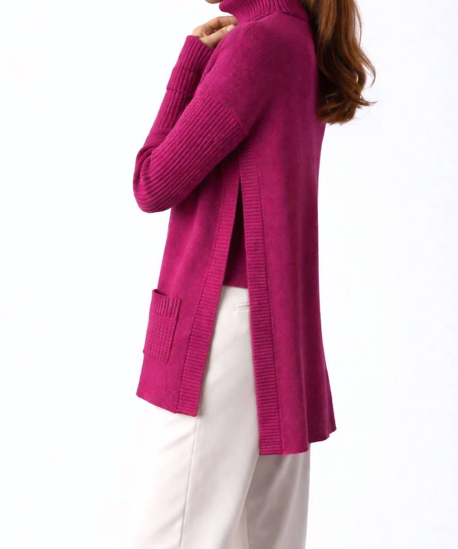 J'Envie/Eli The Prague Pullover in sangria - women's sweater - detail view