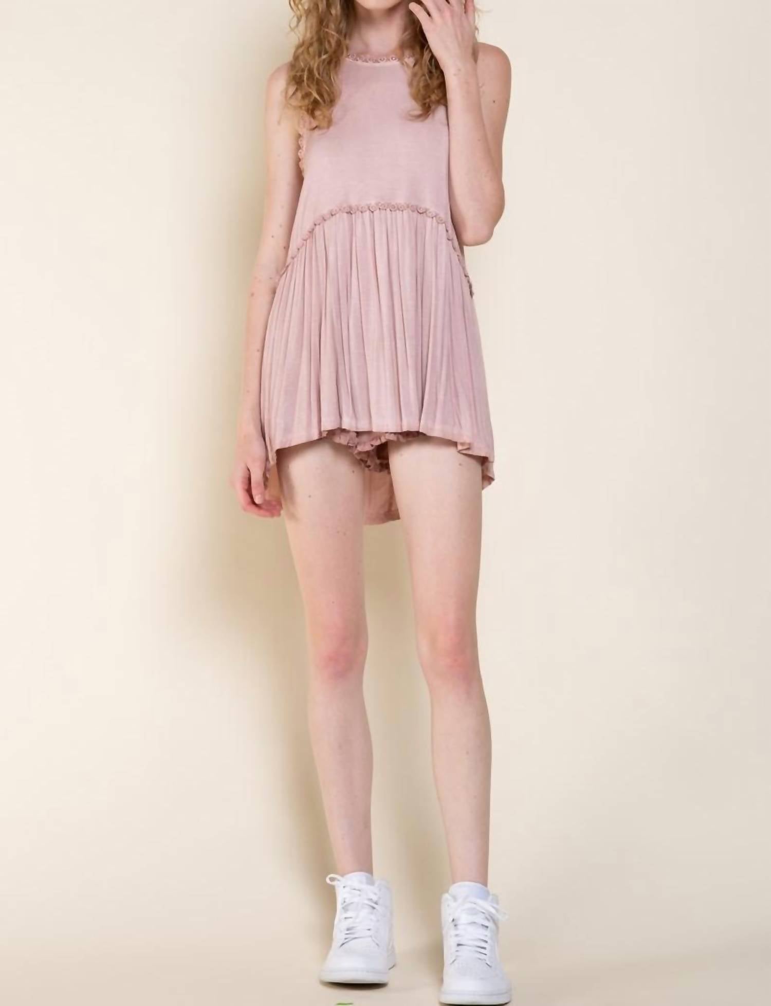 POL Sweet & Simple Babydoll Sleeveless Top in pink - women's blouse - view 5
