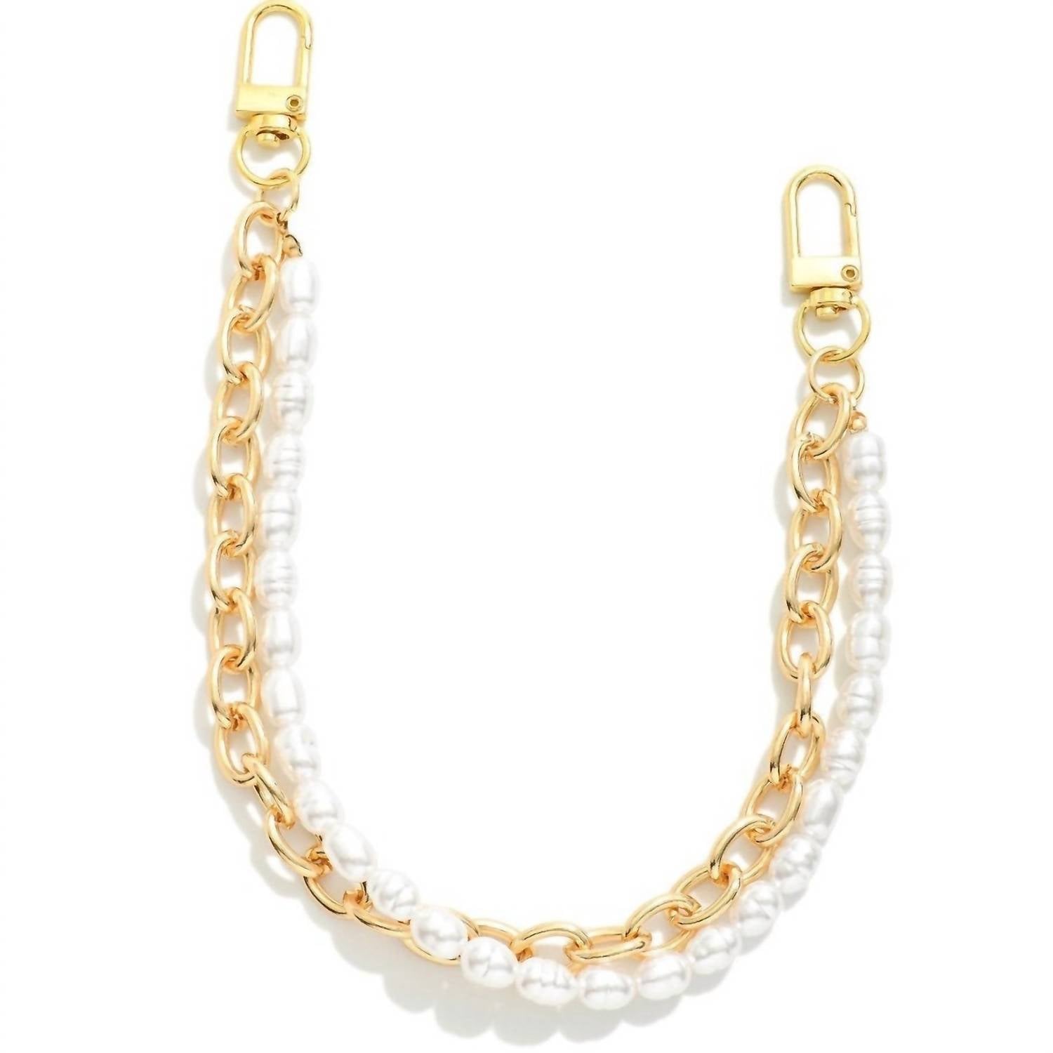 Judson & Co. Women's Layered Chain Link Pearls Bag Chain in gold - women's item