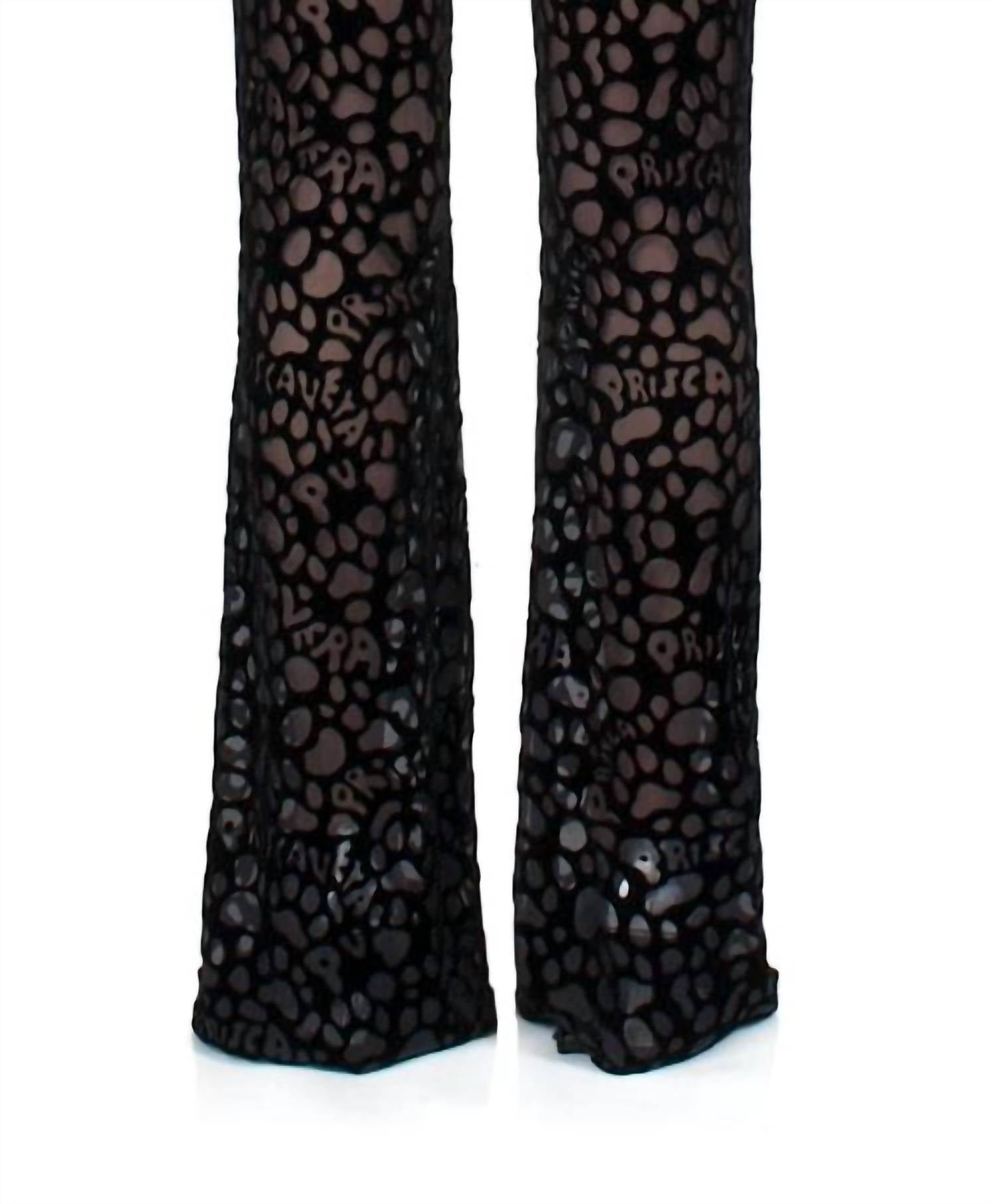 Priscavera - Pv Paws Fitted Flared Pants