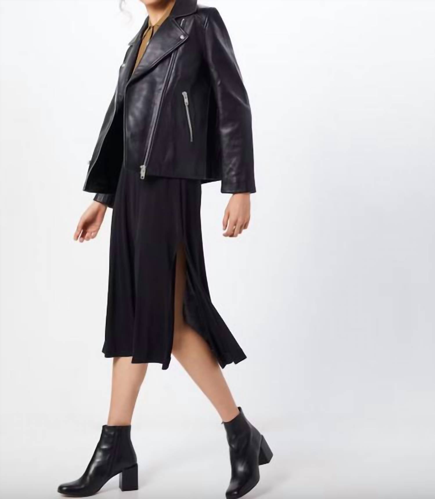 SAMSOE Women's Welter Leather Jacket in black - women's jacket - alternate view