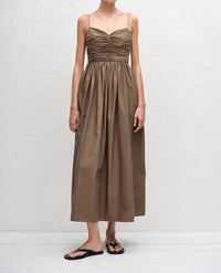 Matteau - Gathered Bodice Midi Dress
