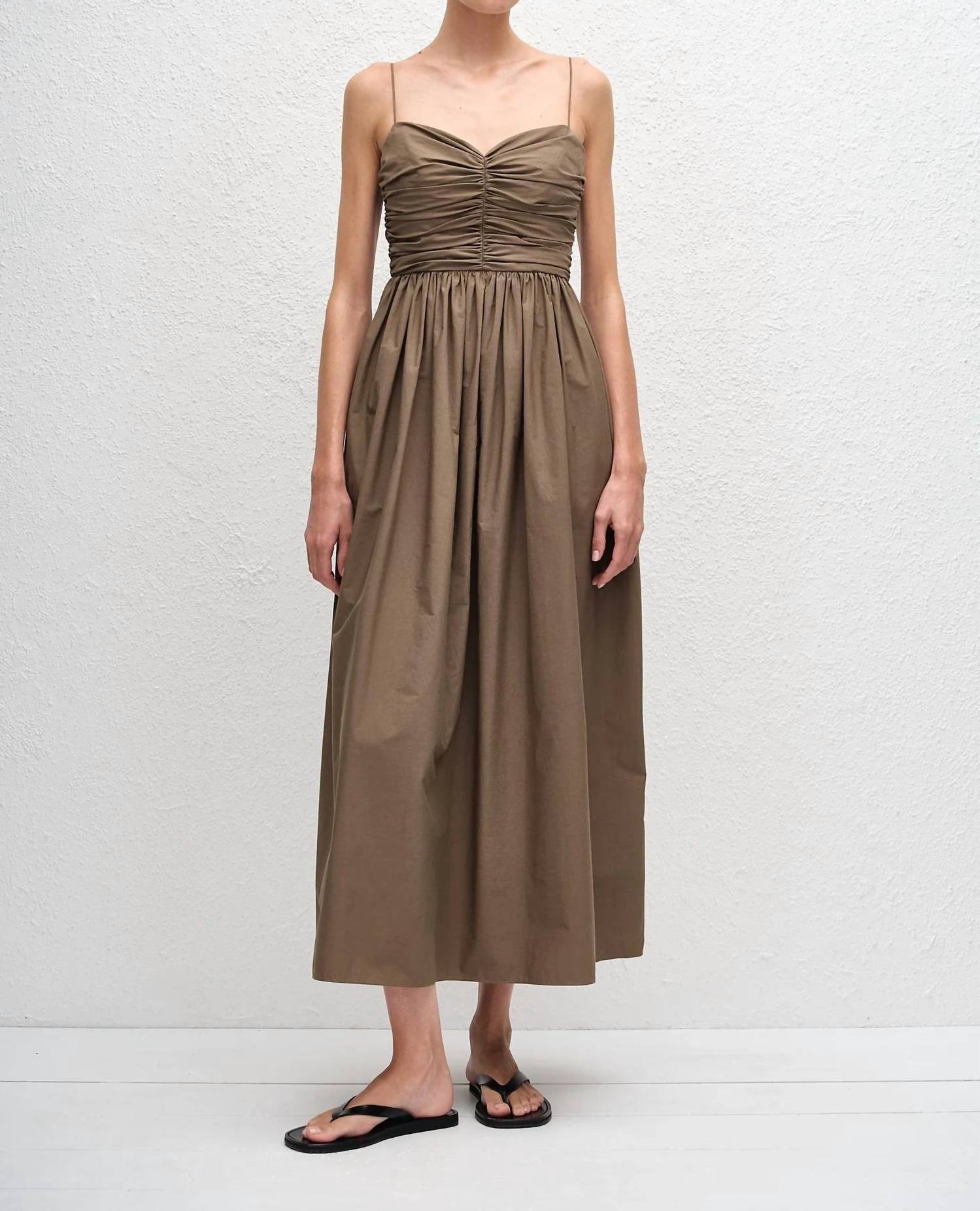 Matteau - Gathered Bodice Midi Dress