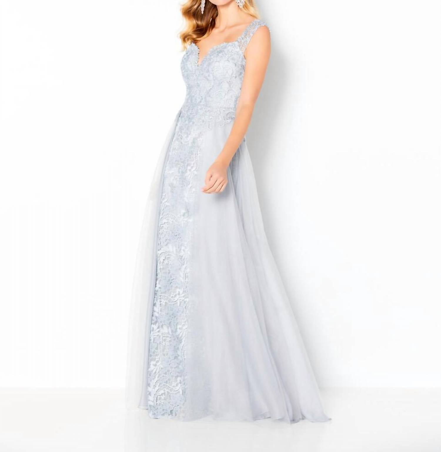 Cameron Blake - Long Embroidered Lace Gown