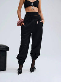 for Love & Lemons Julie Sweatpants in black gold - women's pants - detail view