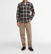Barbour Whernside Tailored Long-sleeved Shirt in olive - men's shirt - detail view