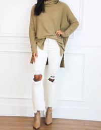 Zenana - Oversized Long Sleeves Thermal Sweater