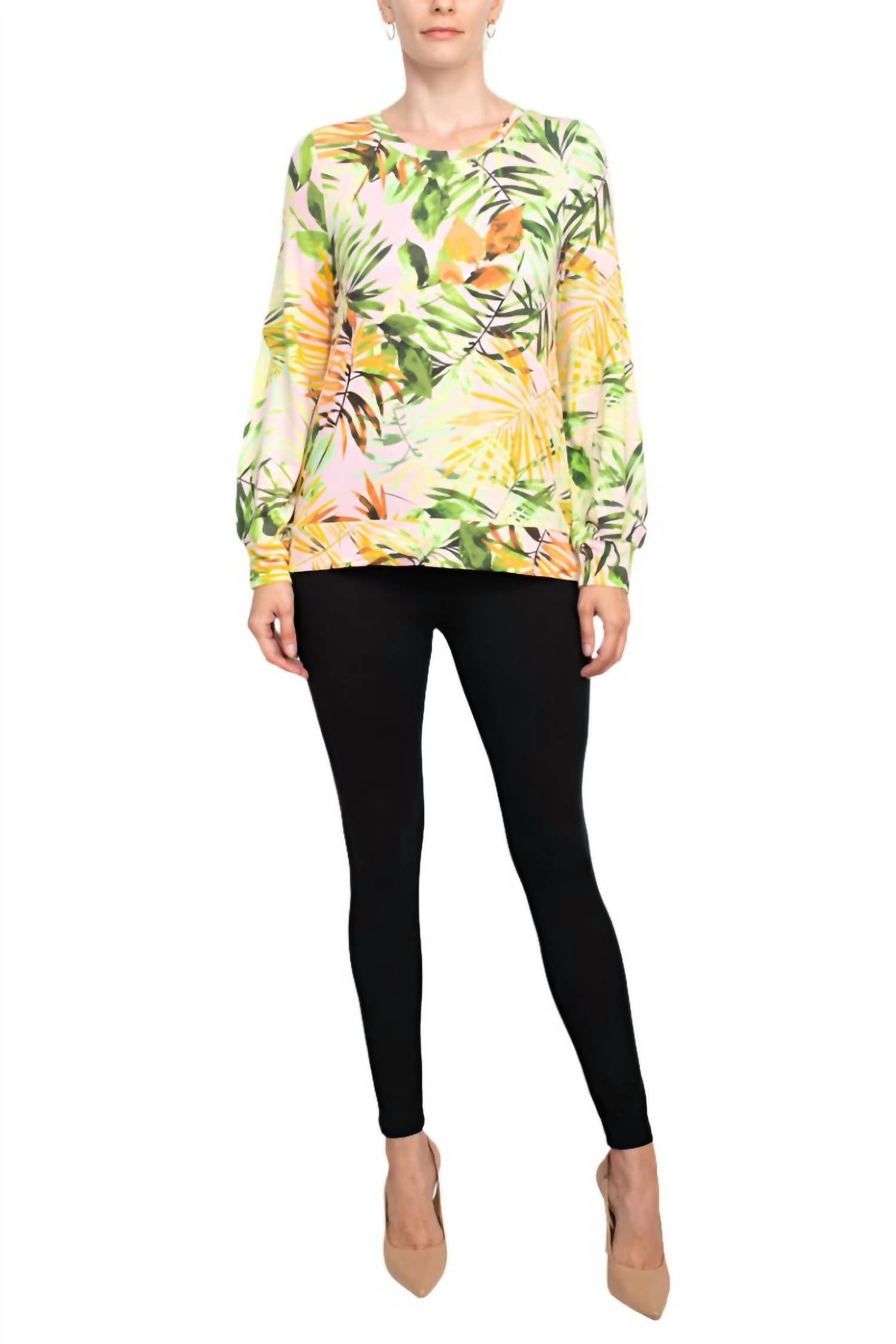 Adyson Parker - Crew Neck Long Sleeve Banded Knit Top