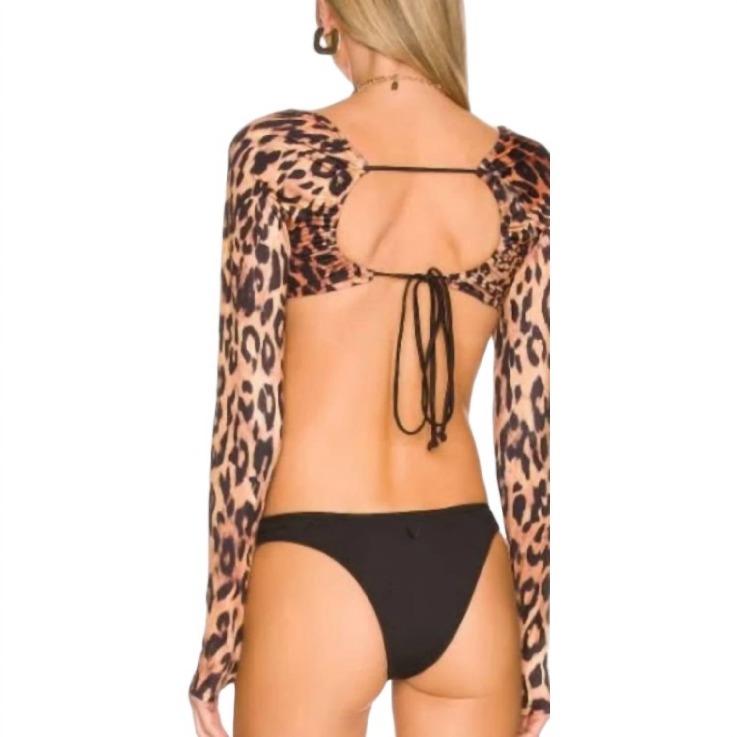 We Are Hah - Leopard Print Long Sleeve Top