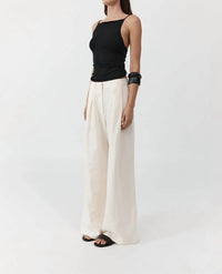 St. Agni PLEAT LOOP PANTS in ivory - women's pants - view 4