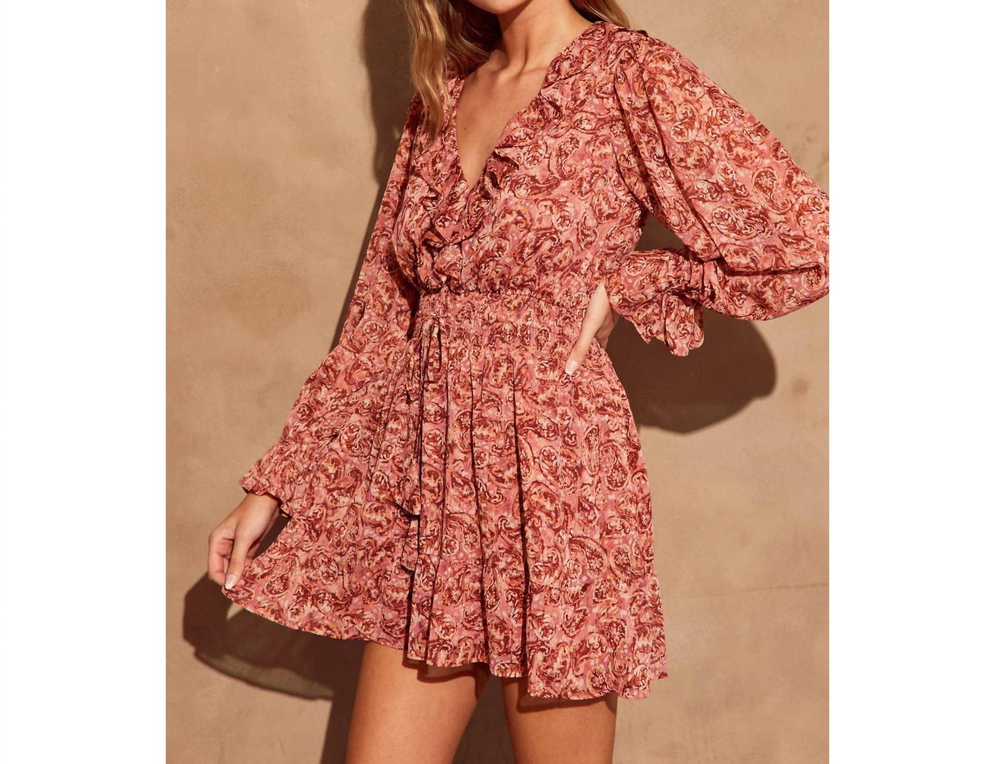 Dress Forum - Sangria Shirred Waist Mini Dress