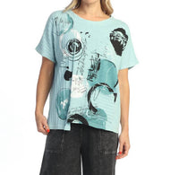 Jess & Jane - Mineral Washed Cotton Rib Contrast Top