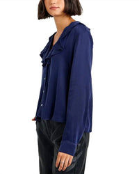Bella Dahl - Long Sleeve Ruffle V-neck Blouse