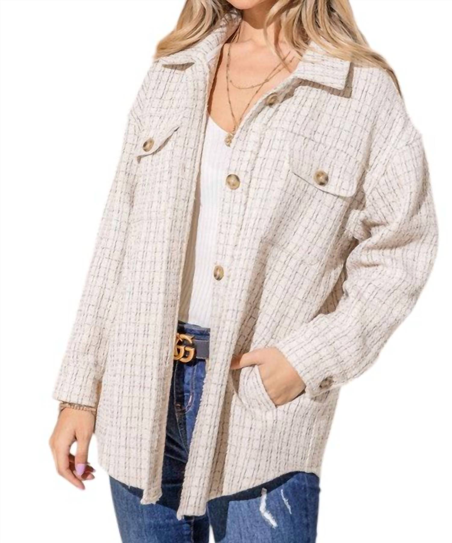 And The Why - Be Alright Tweed Shacket – Snagged & Bagged