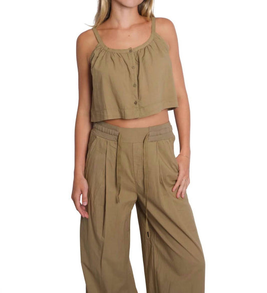 Stateside - Voile Cropped Button Cami Top