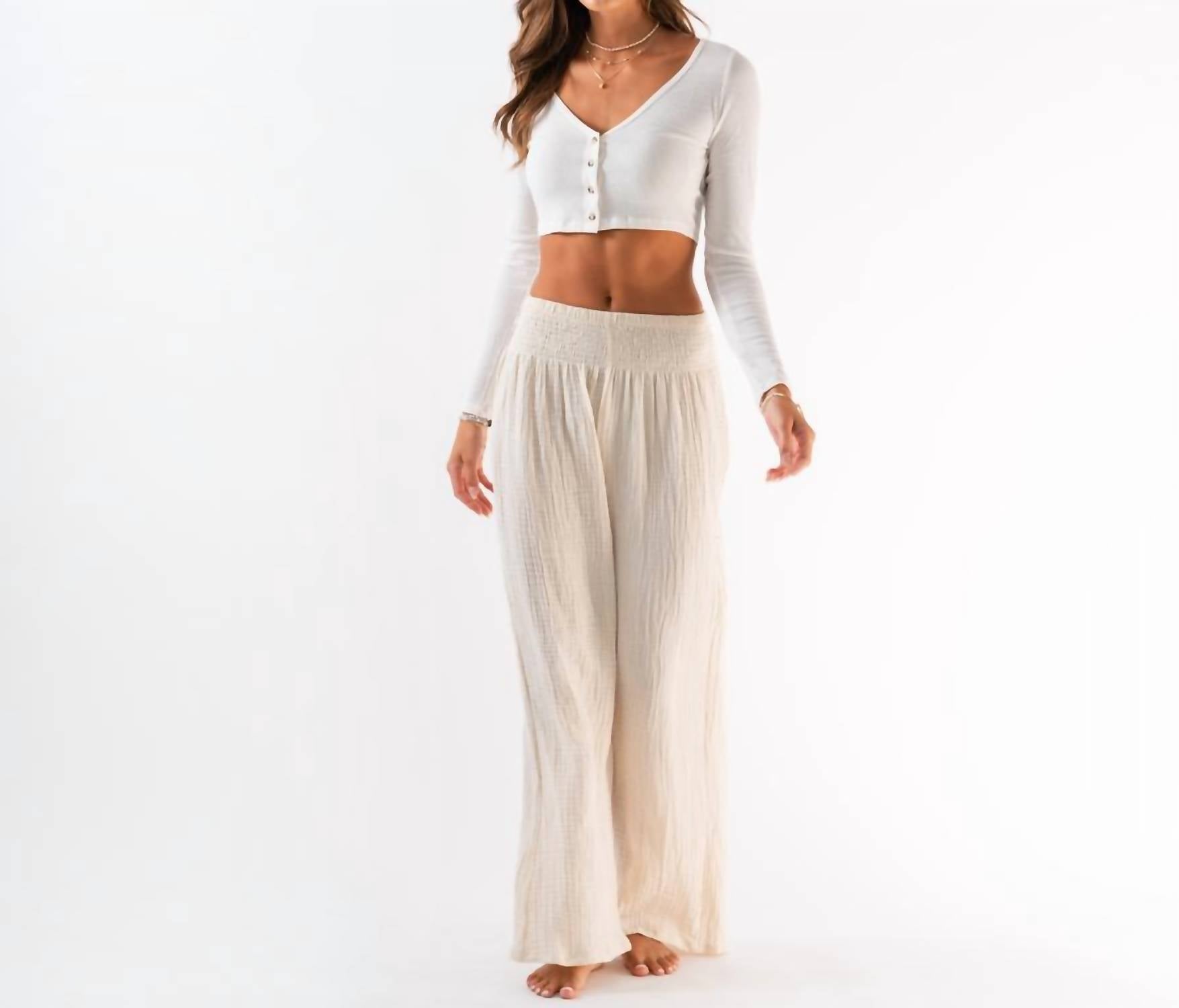 Lotus & Luna - Wide Leg Cotton Pants