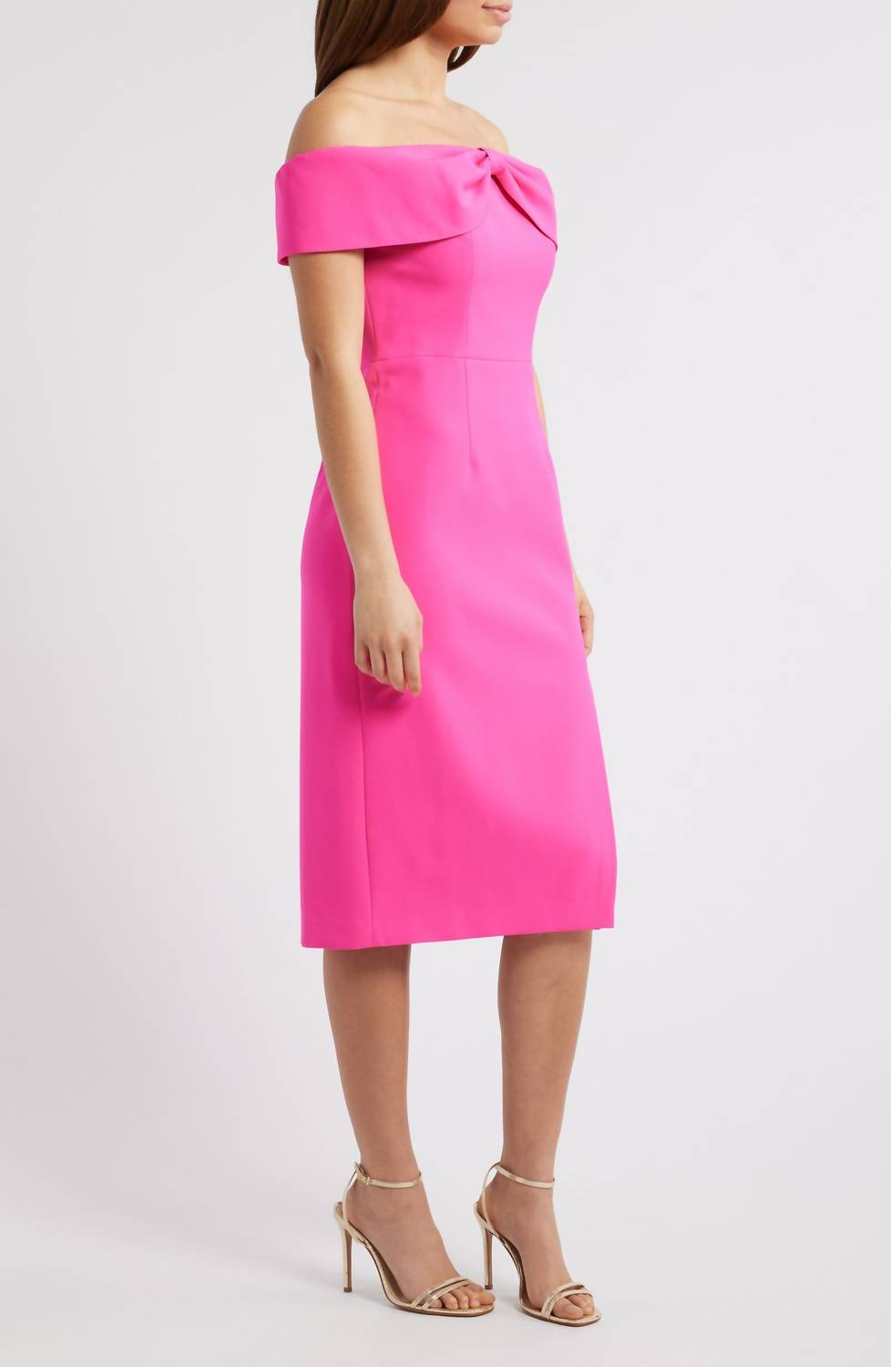 Eliza J - Bow Off-the-shoulder Midi Dress