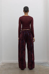Papermoon - Distressed Velvet Wide Leg Jeans
