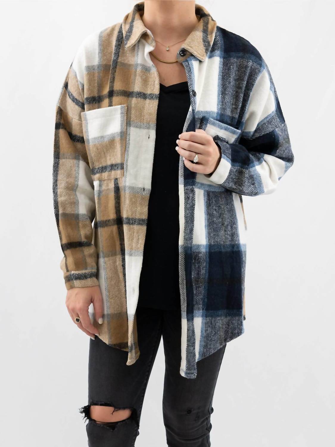 Davi & Dani - Buffalo Print Shacket