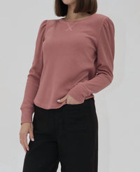 Another Love Dara Long Sleeve Top in tigerlily - women's long sleeve top - detail view