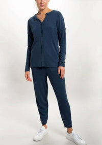 Mono B - Ribbed Chill Lounge Pullover With Notched Neckline