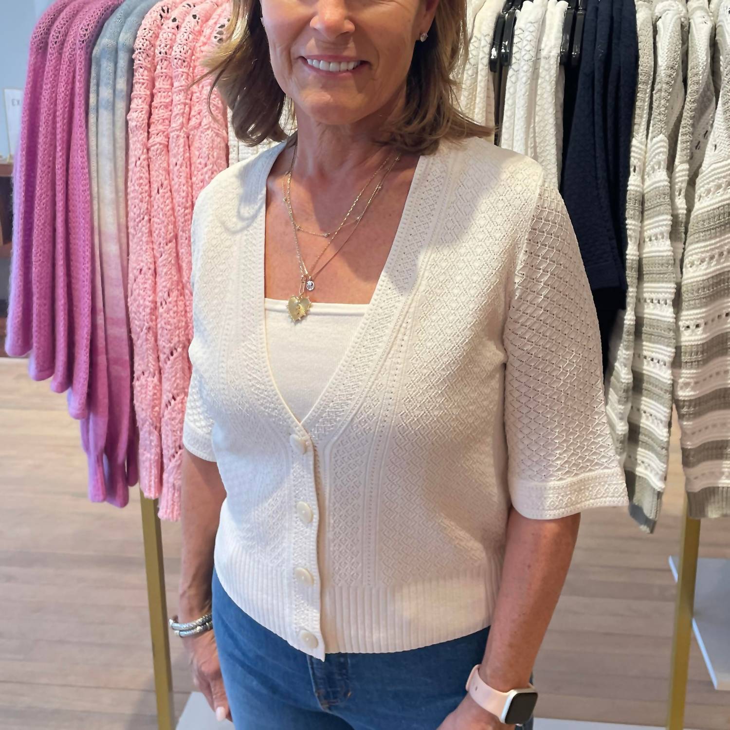 Autumn Cashmere - Autumn Cashmere Pointelle Cardigan