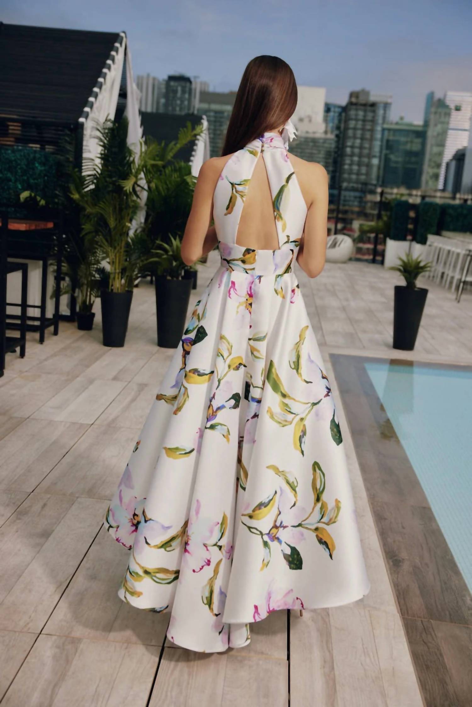 Frascara - High-low Halter Dress