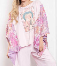 Blue Velvet - Kantha Poncho Top