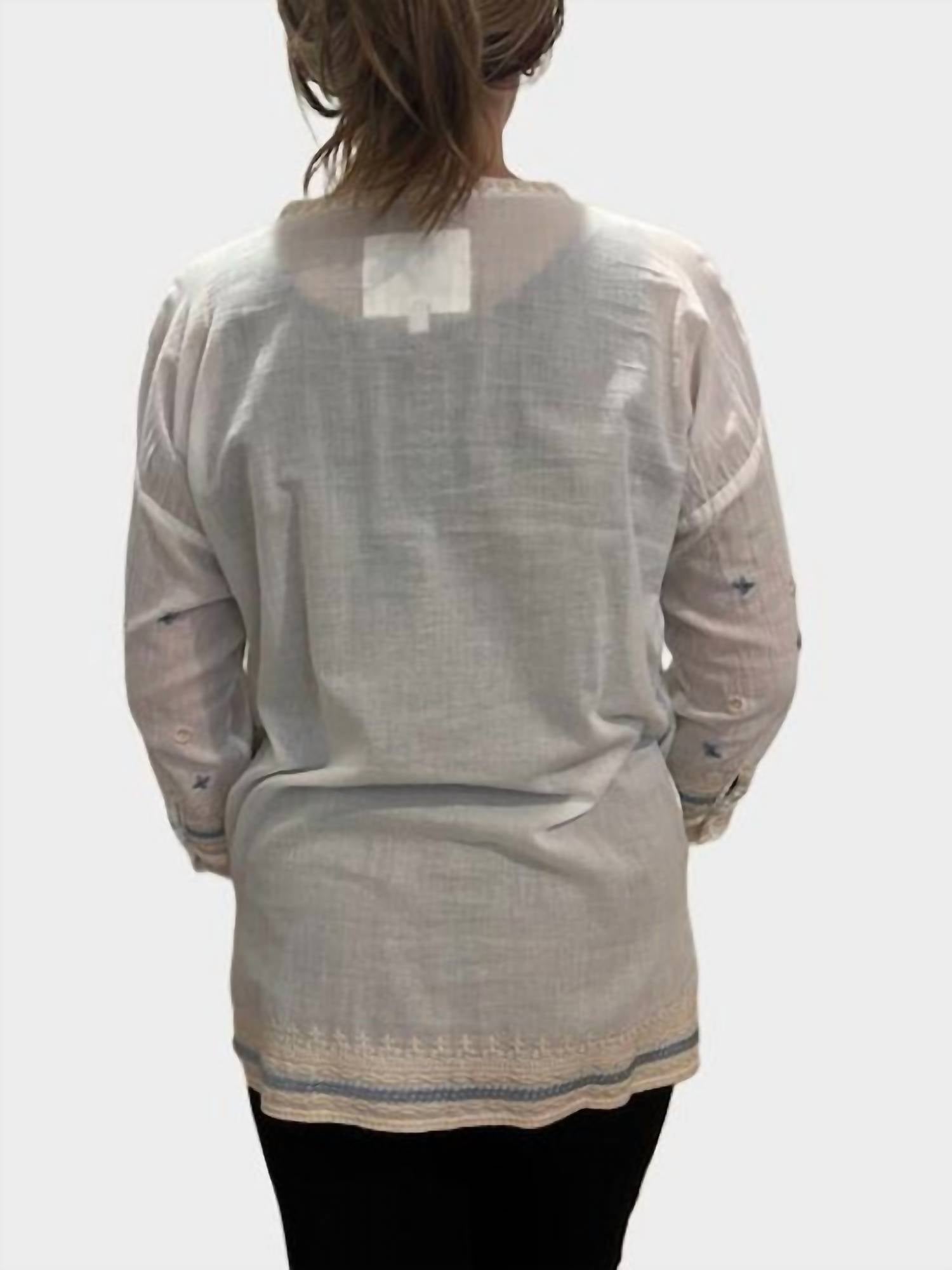 Johnny Was - SLIM AUDREY MANDARIN 3/4 TUNIC LUISA