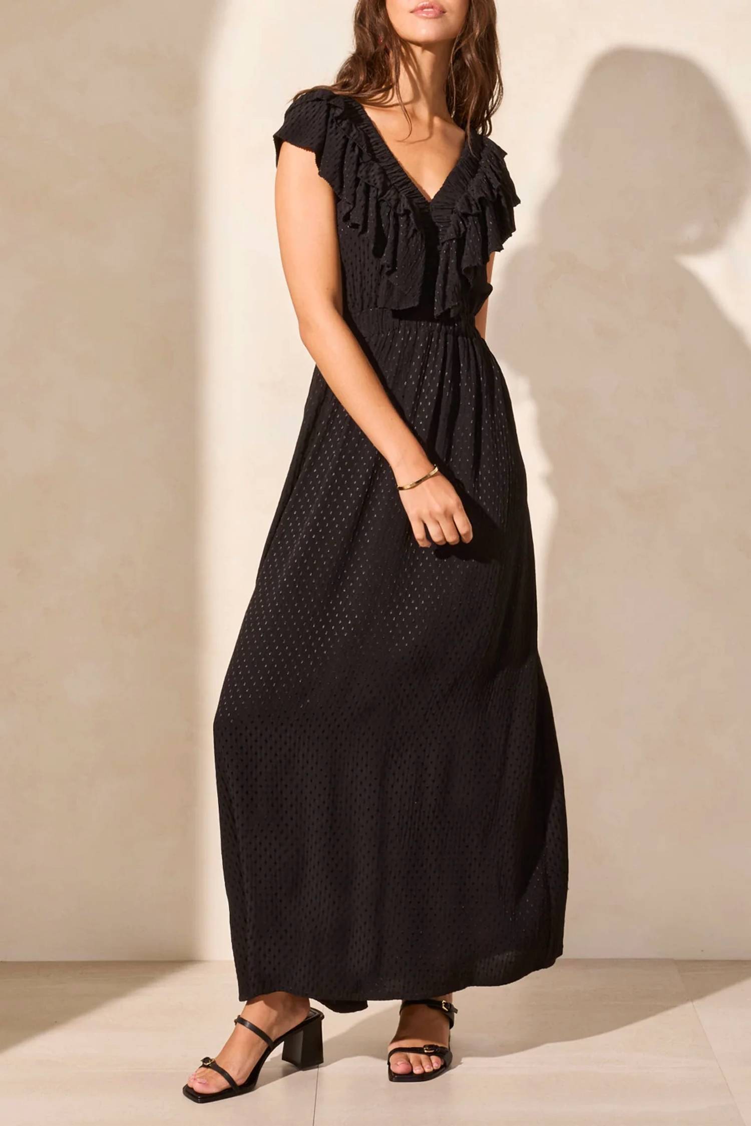 Tribal - Ruffle Shoulders Fashion Dress